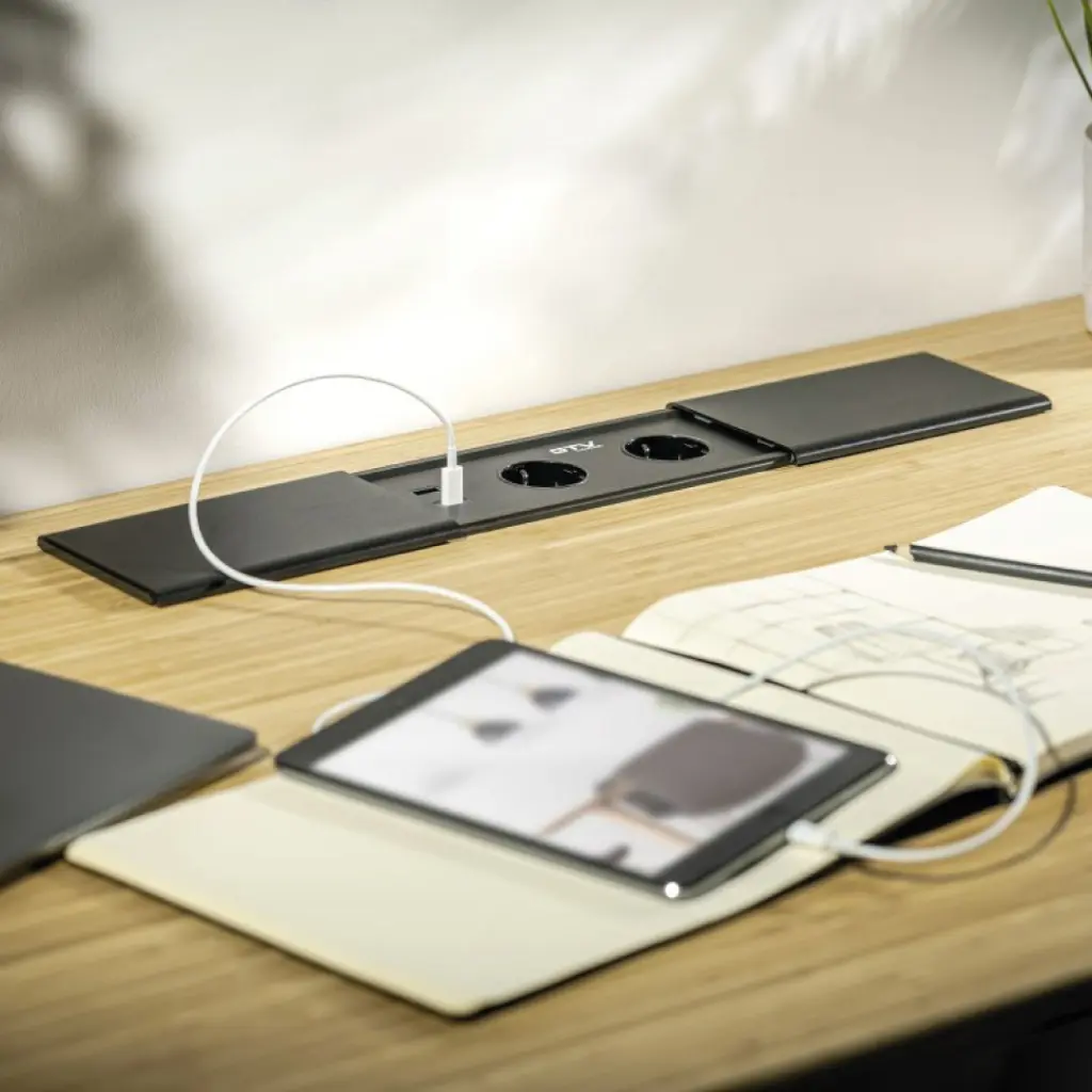 PRESTINO-recessed-desktop-extension-cable,-2x-french-socket,-USB-A+C,-RJ45,-HDMI,-cable-1.5m,-black0.webp