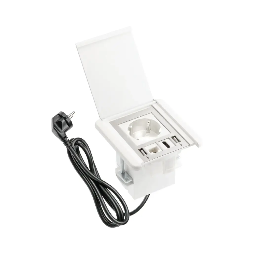 Shutter recessed furniture socket