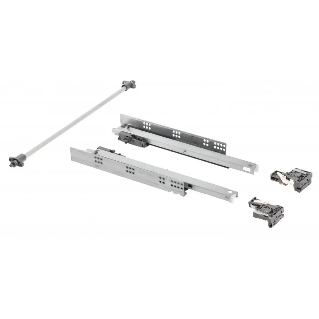 Undermount drawer slide P2O PRO L = 350, 3D adjustment, opening synchronization, 18 mm plate