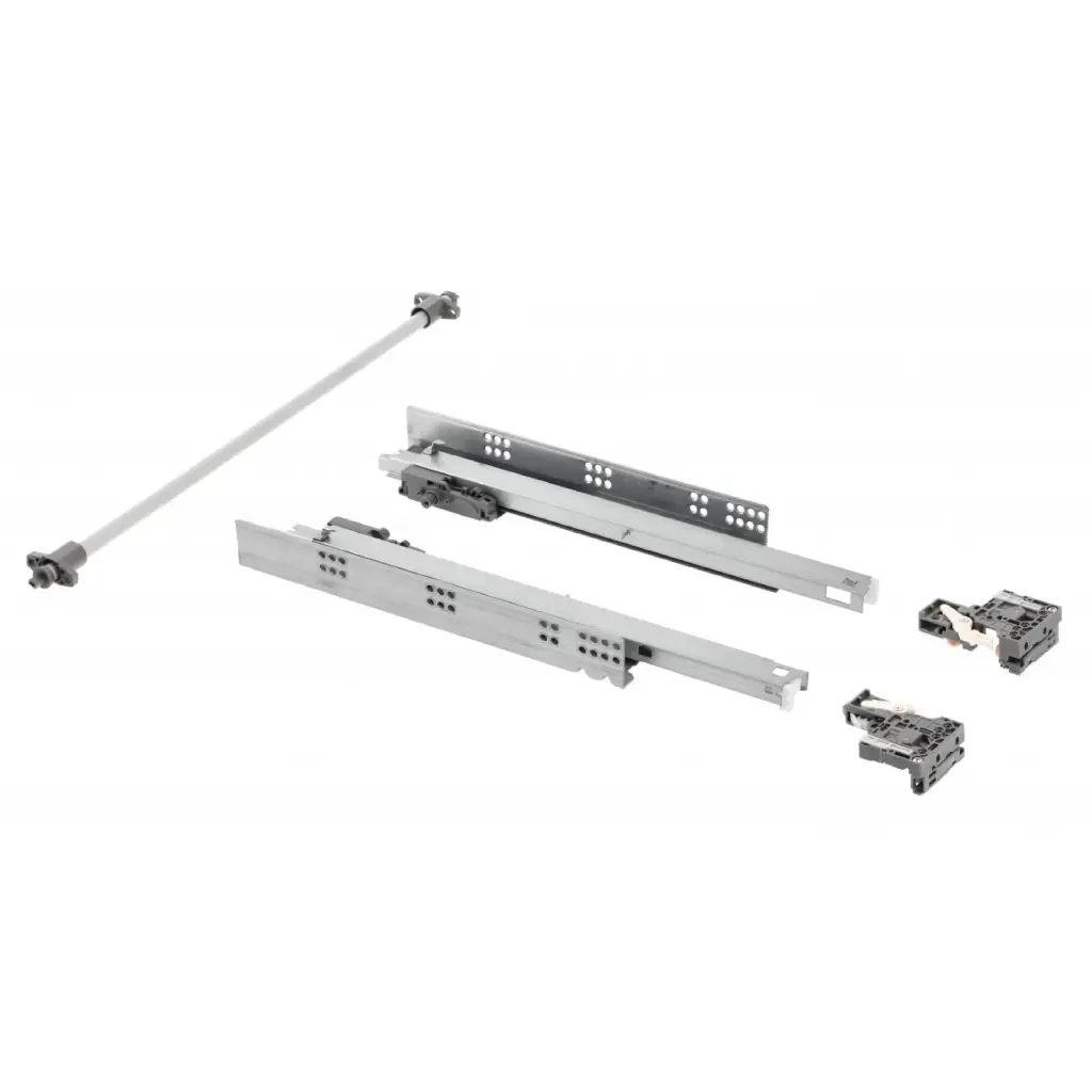 Undermount drawer slide P2O PRO L = 450, 3D adjustment, opening synchronization, 18 mm plate