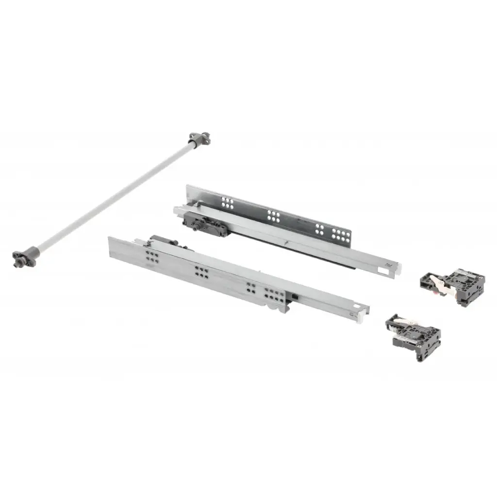 Undermount drawer slide P2O PRO L = 500, 3D adjustment, opening synchronization, 18 mm plate
