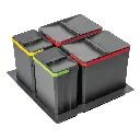 Containers for segregation AxiSpace, for drawer width 600 mm, 2X15L, 2X7L