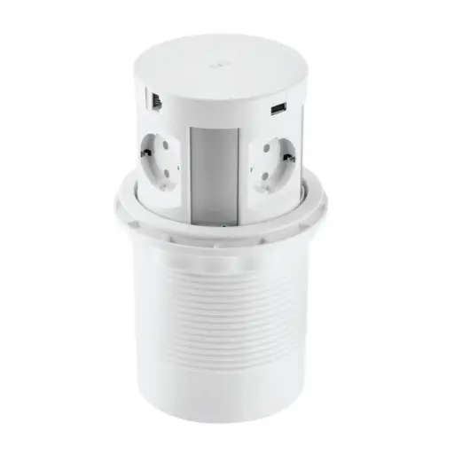 [AE-BPW4S120P-10] COMFORT PLUS pull-out power socket WHITE