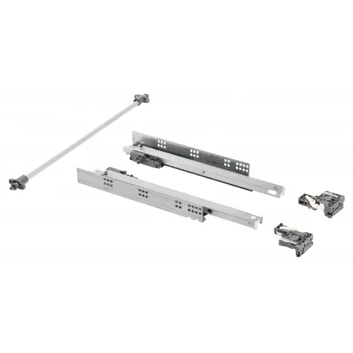 [PB-3D0FPO18-500-PRO] Undermount drawer slide P2O PRO L = 500, 3D adjustment, opening synchronization, 18 mm plate